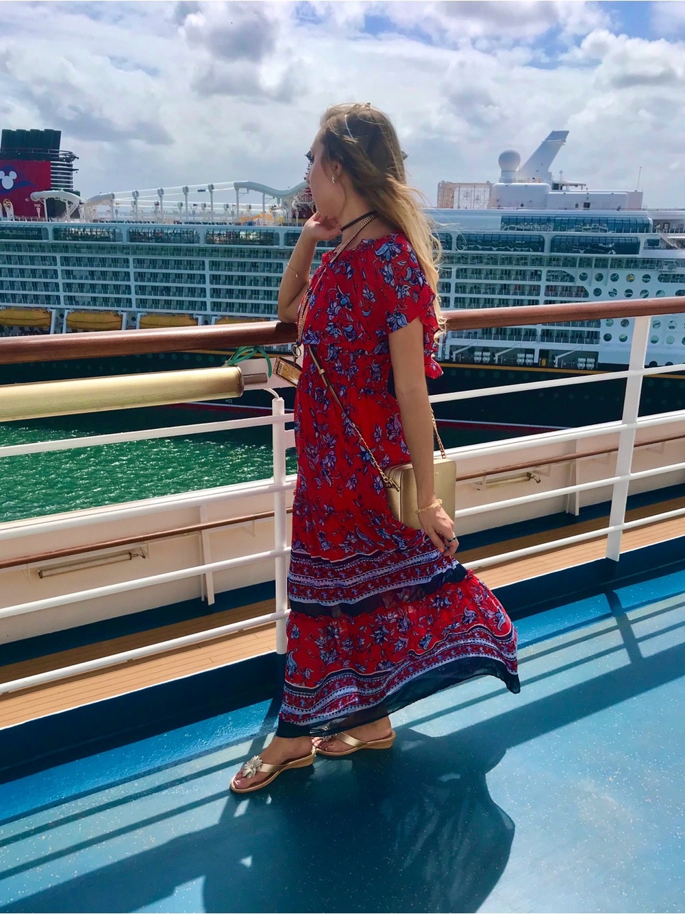 Beautiful Floral Red Dress